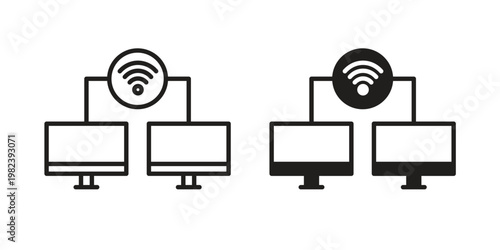 Local network icon pack on white background. logotype graphic design