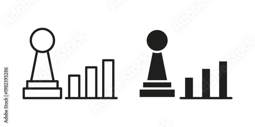 Marketing strategy icon pack on white background. logotype graphic design