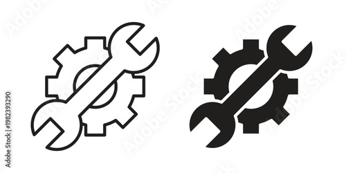 Maintenance repair icon pack on white background. logotype graphic design