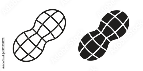 Peanut icon pack on white background. logotype graphic design