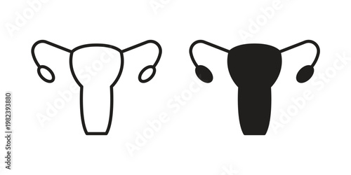 Pelvic inflammatory disease icon pack on white background. logotype graphic design