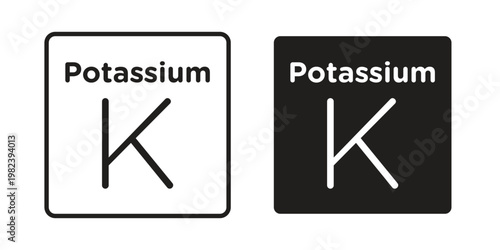 Potassium icon pack on white background. logotype graphic design