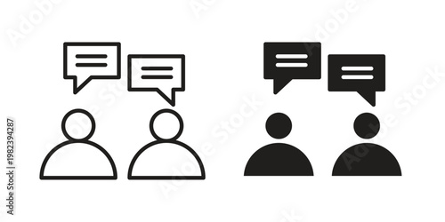 Public opinion icon pack on white background. logotype graphic design