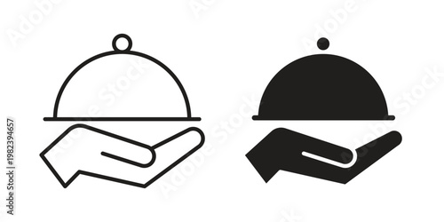 Restaurant Tray icon pack on white background. logotype graphic design