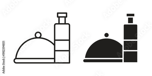 Room service icon pack on white background. logotype graphic design