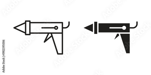 Sealants gun icon pack on white background. logotype graphic design