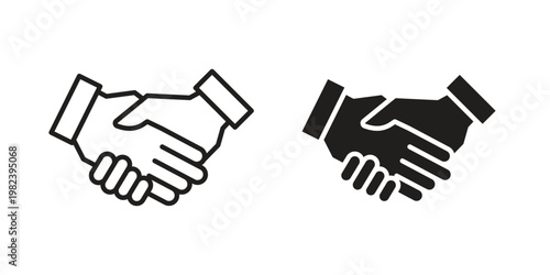 Shake hands icon pack on white background. logotype graphic design