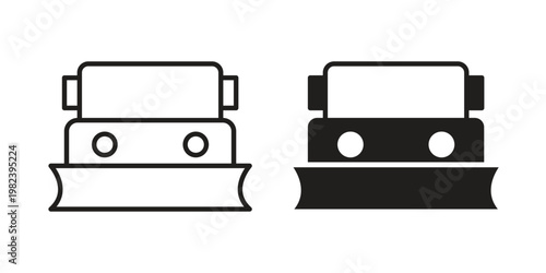 Snowplow icon pack on white background. logotype graphic design