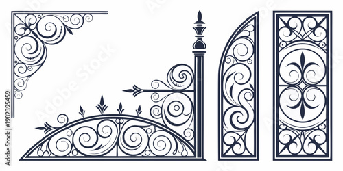 Vintage Ornate Wrought Iron Architectural Elements Collection