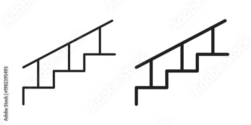 Stairs icon pack on white background. logotype graphic design