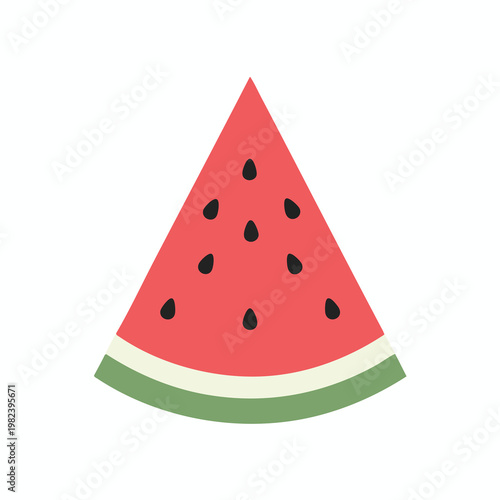 Fresh Watermelon Slice on White Background Juicy Fruit for Summer Refreshment