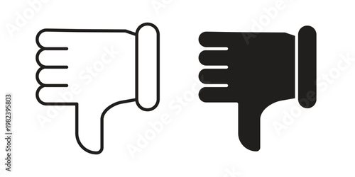 Thumb down icon pack on white background. logotype graphic design