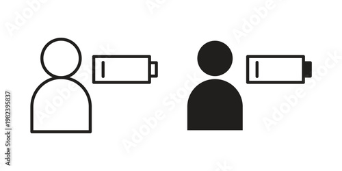 Tired person icon pack on white background. logotype graphic design