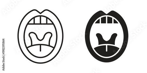 Tonsillitis icon pack on white background. logotype graphic design