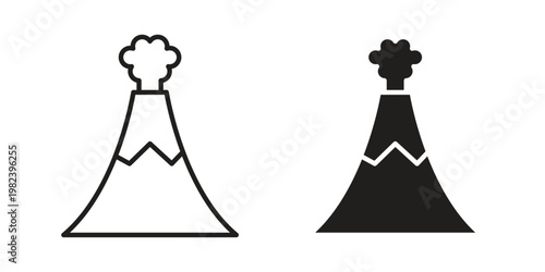 Volcano icon pack on white background. logotype graphic design
