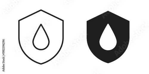 Water resistant icon pack on white background. logotype graphic design