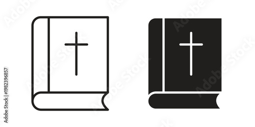Bible icon set. line art vector icon for apps and websites