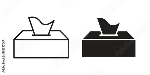 Box tissue icon set. line art vector icon for apps and websites