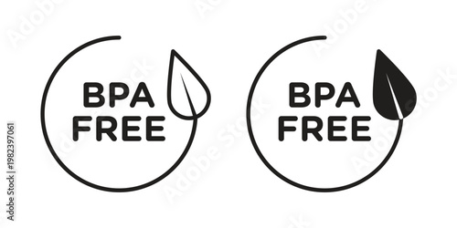 BPA Free icon set. line art vector icon for apps and websites