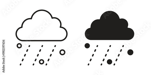 Cloud hail icon set. line art vector icon for apps and websites