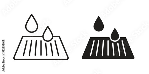 Drain or Drainage icon set. line art vector icon for apps and websites