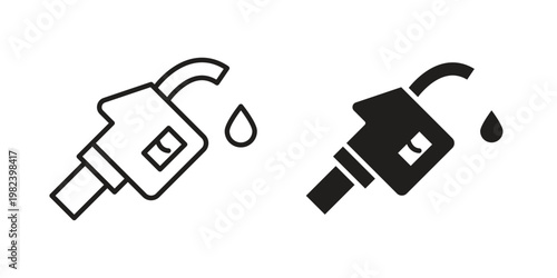 Fuel icon set. line art vector icon for apps and websites