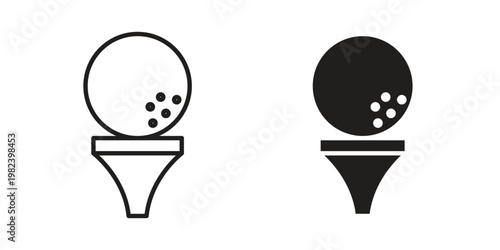 Golf ball icon set. line art vector icon for apps and websites