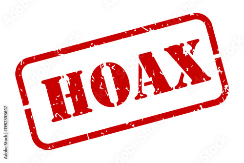 Hoax red rubber stamp with texture vector illustration