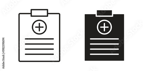 Health report icon set. line art vector icon for apps and websites