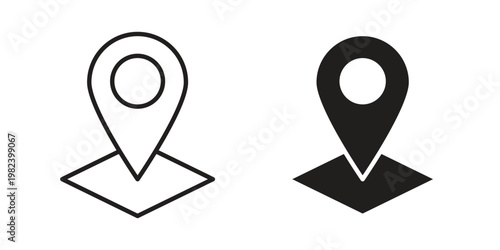 Land layer location icon set. line art vector icon for apps and websites