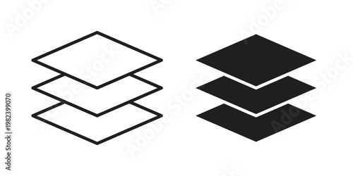 Land layers icon set. line art vector icon for apps and websites