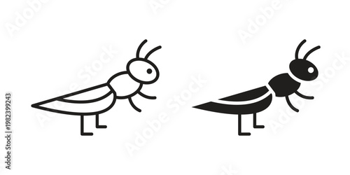Locust icon set. line art vector icon for apps and websites