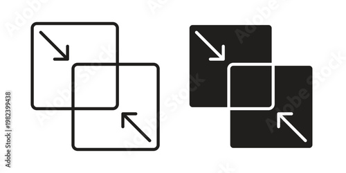 Merge icon set. line art vector icon for apps and websites