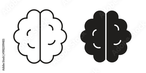 Mind icon set. line art vector icon for apps and websites