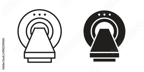 MRI and CT Scanner icon set. line art vector icon for apps and websites