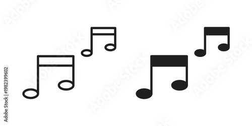 Music icon set. line art vector icon for apps and websites
