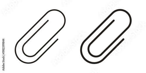 Paperclip icon set. line art vector icon for apps and websites