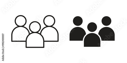 people icon set. line art vector icon for apps and websites