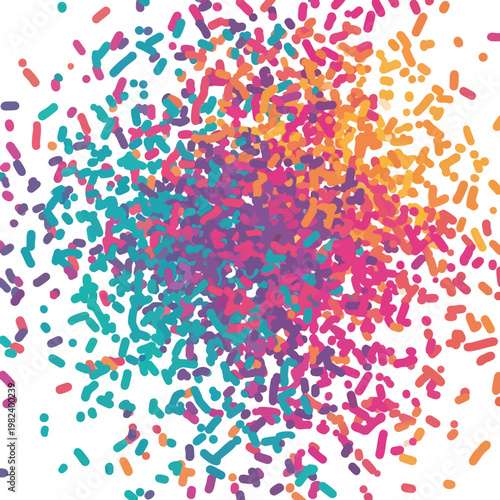 Colorful Confetti Explosion in a Celebration or Festival Setting