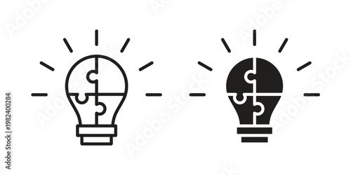 Problem solving icon set. line art vector icon for apps and websites