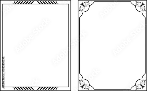 vector frames black on a white background