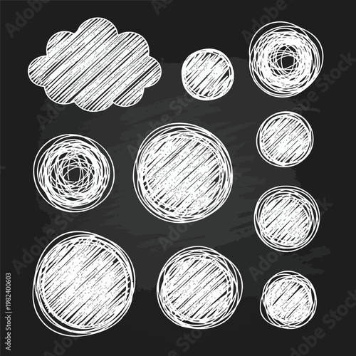 Creative Hand Drawn Circles and Scribbles for Artistic Design and Sketching Projects