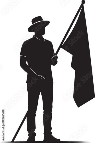 Memorial day remembrance silhouette of soldier with american flag honoring fallen heroes