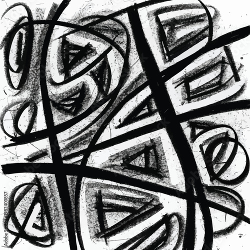 Abstract Black and White Geometric Art for Creative Projects