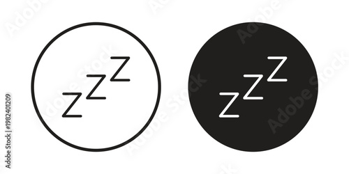 Snooze icon set. line art vector icon for apps and websites