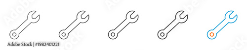 spanner icon set multiple style collection	
