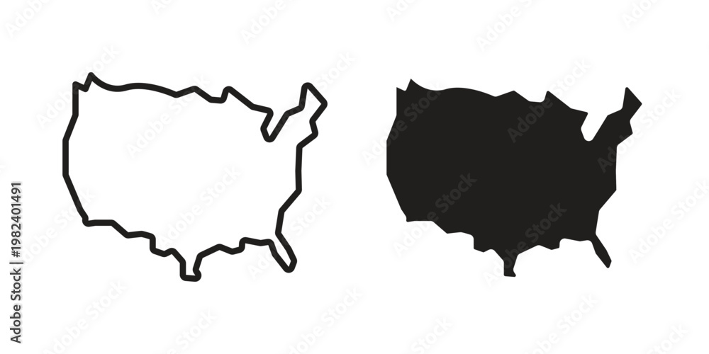 Obraz premium State country icon set. line art vector icon for apps and websites