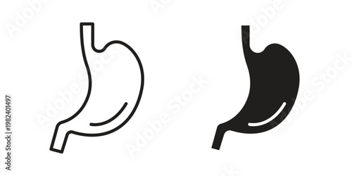 Stomach icon set. line art vector icon for apps and websites