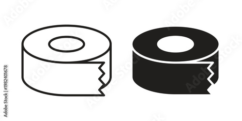 Tape icon set. line art vector icon for apps and websites