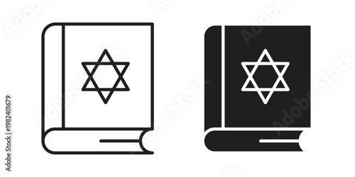 Tanakh book icon set. line art vector icon for apps and websites